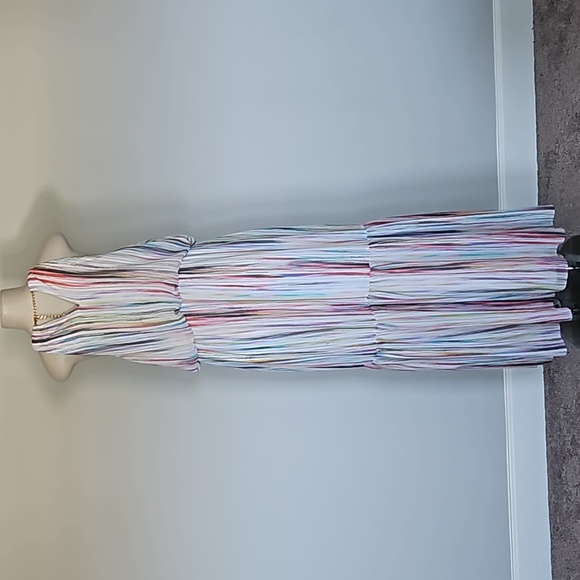 Thalia Sodi white colorful stripe sleeveless maxi dress-XXL - Picture 3 of 9